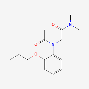 molecular formula C15H22N2O3 B13774817 Acetanilide, N-(dimethylcarbamoylmethyl)-2'-propoxy- CAS No. 92700-21-5