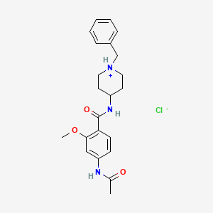 molecular formula C22H28ClN3O3 B13774836 4-(Acetylamino)-2-methoxy-N-(1-(phenylmethyl)-4-piperidinyl)benzamide hydrochloride CAS No. 63639-55-4