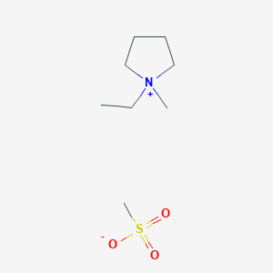 molecular formula C8H19NO3S B13774861 Pyrrolidinium, 1-ethyl-1-methyl-, methanesulfonate 