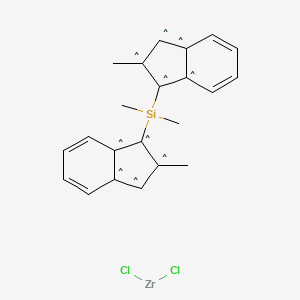 molecular formula C22H22Cl2SiZr B13774870 Meso-dimethylsilylenebis(2-methyl-1-indenyl)zirconium(iv)dichloride 