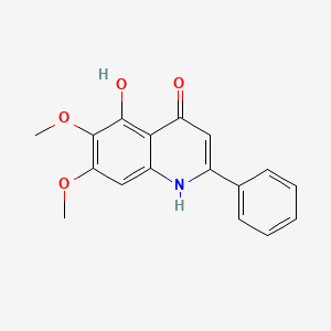 molecular formula C17H15NO4 B13774895 5-Hydroxy-6,7-dimethoxy-2-phenylquinolin-4(1H)-one 