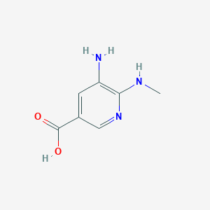 molecular formula C7H9N3O2 B1377491 5-Amino-6-(methylamino)pyridine-3-carboxylic acid CAS No. 1368710-95-5