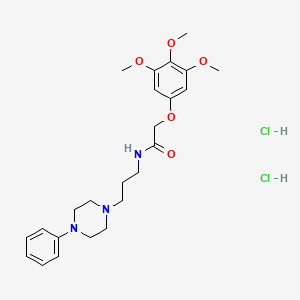 molecular formula C24H35Cl2N3O5 B13774994 Acetamide, N-(3-(4-phenyl-1-piperazinyl)propyl)-2-(3,4,5-trimethoxyphenoxy)-, dihydrochloride CAS No. 65876-21-3