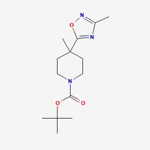 Tert-butyl 4-methyl-4-(3-methyl-1,2,4-oxadiazol-5-yl)piperidine-1-carboxylate