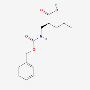 molecular formula C15H21NO4 B1377554 (S)-2-((((Benzyloxy)carbonyl)amino)methyl)-4-methylpentanoic acid CAS No. 631899-15-5