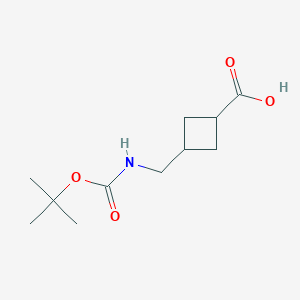 molecular formula C11H19NO4 B1377555 3-(((Tert-butoxycarbonyl)amino)methyl)cyclobutanecarboxylic acid CAS No. 1630907-04-8