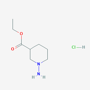 molecular formula C8H17ClN2O2 B1377559 1-Amino-piperidine-3-carboxylic acid ethyl ester hydrochloride CAS No. 1187930-51-3