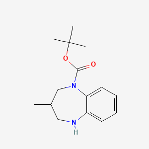 molecular formula C15H22N2O2 B1377561 tert-butyl 3-methyl-2,3,4,5-tetrahydro-1H-1,5-benzodiazepine-1-carboxylate CAS No. 1375473-73-6