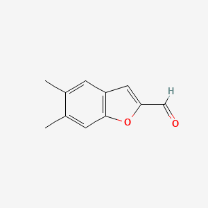 molecular formula C11H10O2 B1377562 5,6-Dimethyl-1-benzofuran-2-carbaldehyde CAS No. 1384427-32-0
