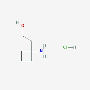molecular formula C6H14ClNO B1377571 2-(1-Aminocyclobutyl)ethan-1-ol hydrochloride CAS No. 1375473-21-4