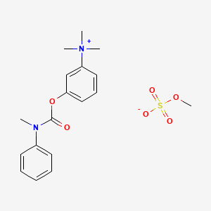 molecular formula C18H24N2O6S B13775788 AMMONIUM, (m-HYDROXYPHENYL)TRIMETHYL-, METHYLSULFATE, METHYLPHENYLCARBAMATE CAS No. 64050-79-9