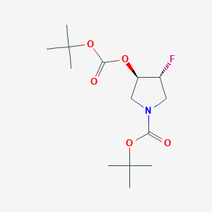 tert-Butyl trans-3-(tert-butoxycarbonyloxy)-4-fluoropyrrolidine-1-carboxylate