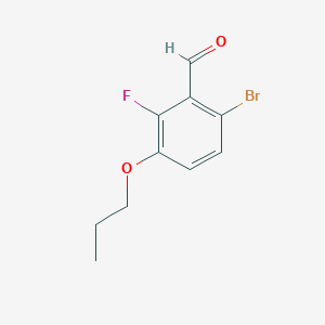 molecular formula C10H10BrFO2 B1377590 6-Bromo-2-fluoro-3-propoxybenzaldehyde CAS No. 1114809-09-4