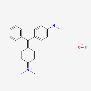 molecular formula C23H26N2O B13775946 Dimethyl(4-((4-(dimethylamino)phenyl)benzylidene)-2,5-cyclohexadien-1-ylidene)ammonium hydroxide CAS No. 93966-68-8