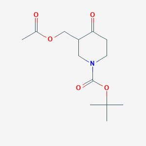 molecular formula C13H21NO5 B1377600 tert-Butyl 3-(acetoxymethyl)-4-oxopiperidine-1-carboxylate CAS No. 1404196-43-5