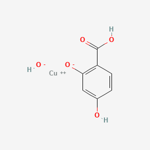 molecular formula C7H6CuO5 B13776062 Hydroxy[2-(hydroxy-kappaO)-4-hydroxybenzoato-kappaO]copper CAS No. 69868-09-3