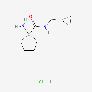 molecular formula C10H19ClN2O B1377608 1-amino-N-(cyclopropylmethyl)cyclopentane-1-carboxamide hydrochloride CAS No. 1375473-95-2