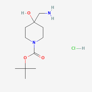 molecular formula C11H23ClN2O3 B1377616 4-Aminomethyl-1-Boc-piperidin-4-ol hydrochloride CAS No. 1303968-14-0