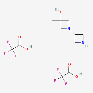 molecular formula C9H15F3N2O3 B1377617 1-(Azetidin-3-yl)-3-methylazetidin-3-ol di-trifluoroacetate CAS No. 1651840-83-3