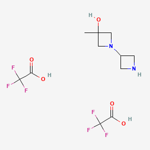 molecular formula C11H16F6N2O5 B1377617 1-(Azetidin-3-yl)-3-methylazetidin-3-ol di-trifluoroacetate CAS No. 1651840-83-3