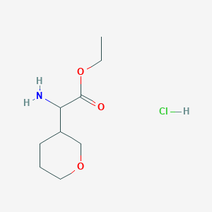 molecular formula C9H18ClNO3 B1377629 Ethyl 2-amino-2-(oxan-3-yl)acetate hydrochloride CAS No. 1443979-75-6