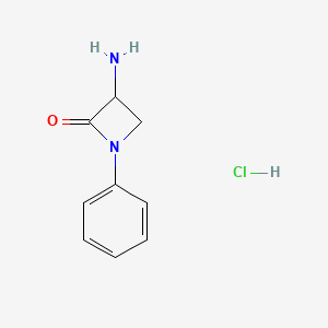 molecular formula C9H11ClN2O B1377630 3-Amino-1-phenylazetidin-2-one hydrochloride CAS No. 889214-85-1
