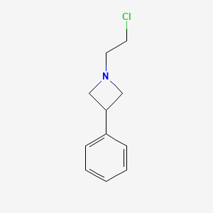 molecular formula C11H14ClN B13776348 1-(2-Chloroethyl)-3-phenylazetidine CAS No. 7215-12-5