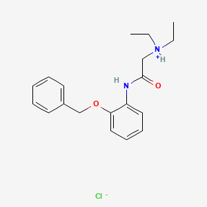 molecular formula C19H25ClN2O2 B13776349 Acetanilide, 2'-benzyloxy-2-diethylamino-, hydrochloride CAS No. 64058-73-7