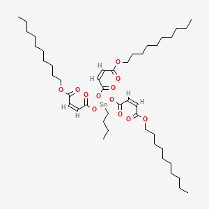 molecular formula C46H78O12Sn B13776359 Decyl (Z,Z,Z)-6-butyl-6-((4-(decyloxy)-1,4-dioxobut-2-enyl)oxy)-4,8,11-trioxo-5,7,12-trioxa-6-stannadocosa-2,9-dienoate CAS No. 83898-56-0