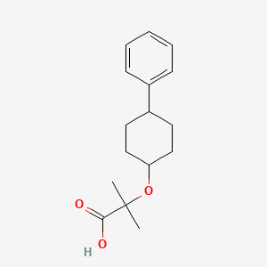 molecular formula C16H22O3 B13776361 Propionic acid, 2-methyl-2-((4-phenylcyclohexyl)oxy)- CAS No. 99661-91-3