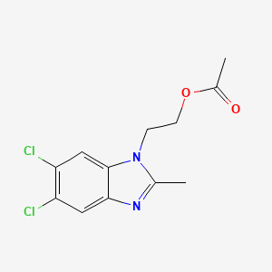 molecular formula C12H12Cl2N2O2 B13776422 (5,6-Dichloro-2-methylbenzimidazol-1-yl)-ethyl acetate CAS No. 93839-15-7