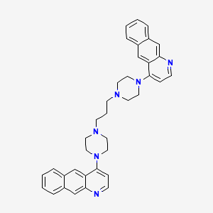 molecular formula C37H38N6 B13776430 Benzo(g)quinoline, 4,4'-(1,3-propanediyldi-4,1-piperazinediyl)bis- CAS No. 78093-88-6