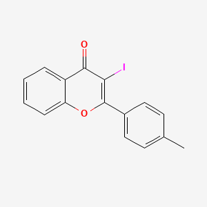 molecular formula C16H11IO2 B13776446 3-Iodo-2-p-tolylchromen-4-one 