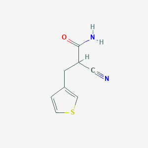 molecular formula C8H8N2OS B1377645 2-Cyano-3-(thiophen-3-yl)propanamide CAS No. 1443981-01-8