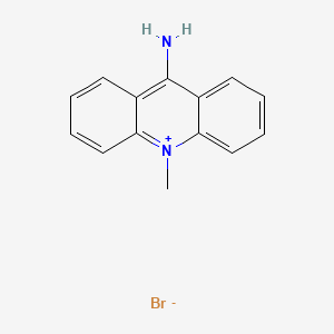 molecular formula C14H13BrN2 B13776454 Acridinium, 9-amino-10-methyl-, bromide CAS No. 64046-88-4