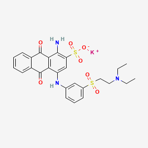 molecular formula C26H26KN3O7S2 B13776461 1-Amino-4-(3-((2-(diethylamino)ethyl)sulphonyl)anilino)-9,10-dihydro-9,10-dioxoanthracene-2-sulphonic acid, potassium salt CAS No. 97259-67-1