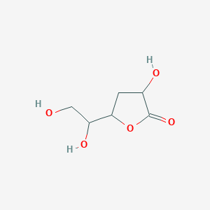 molecular formula C6H10O5 B13776470 5-(1,2-Dihydroxyethyl)-3-hydroxyoxolan-2-one CAS No. 119008-23-0