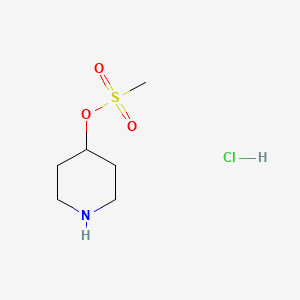 molecular formula C6H14ClNO3S B1377650 Piperidin-4-yl methanesulfonate hydrochloride CAS No. 1443980-05-9