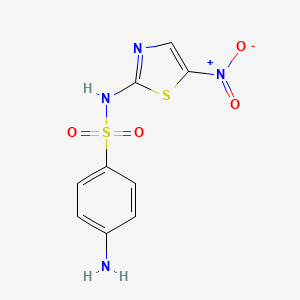 molecular formula C9H8N4O4S2 B13776515 4-Amino-N-(5-nitro-2-thiazolyl)benzenesulfonamide CAS No. 960-34-9