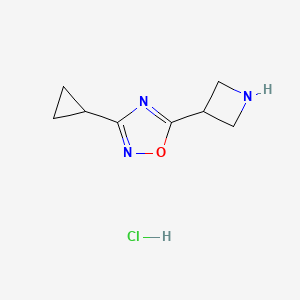 B1377656 5-Azetidin-3-yl-3-cyclopropyl-1,2,4-oxadiazole hydrochloride CAS No. 1351591-40-6