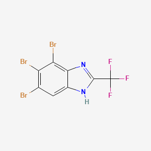 molecular formula C8H2Br3F3N2 B13776569 Benzimidazole, 4,5,6-tribromo-2-(trifluoromethyl)- CAS No. 7682-32-8