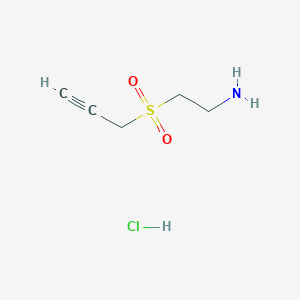 molecular formula C5H10ClNO2S B1377657 3-(2-Aminoethanesulfonyl)prop-1-yne hydrochloride CAS No. 1443980-07-1