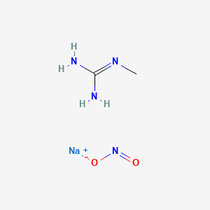molecular formula C2H7N4NaO2 B13776605 Sodium;2-methylguanidine;nitrite CAS No. 65272-47-1