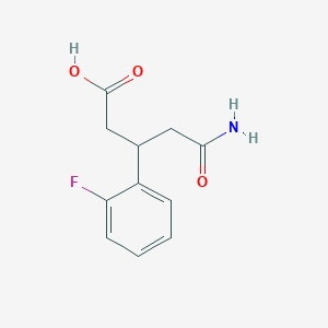 molecular formula C11H12FNO3 B1377662 5-Amino-3-(2-fluorophenyl)-5-oxopentanoic acid CAS No. 1447964-53-5