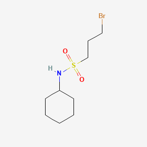 molecular formula C9H18BrNO2S B13776626 1-Propanesulfonamide, 3-bromo-N-cyclohexyl- CAS No. 73972-45-9