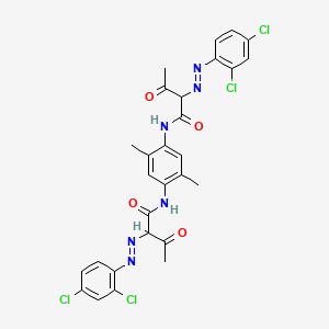 molecular formula C28H24Cl4N6O4 B13776643 N,N'-(2,5-Dimethyl-1,4-phenylene)bis[2-[(2,4-dichlorophenyl)azo]-3-oxobutyramide] CAS No. 74620-20-5