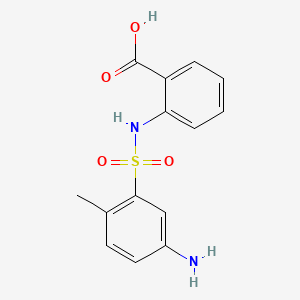 molecular formula C14H14N2O4S B13776671 Benzoic acid, 2-[[(5-amino-2-methylphenyl)sulfonyl]amino]- CAS No. 68214-75-5