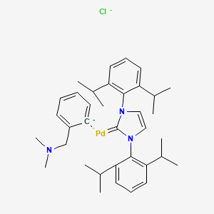 molecular formula C36H48ClN3Pd-2 B13776679 Chloro[[1,3-bis(2,6-diisopropylphenyl)imidazol-2-ylidene](N,N-dimethylbenzylamine)palladium(II)] 