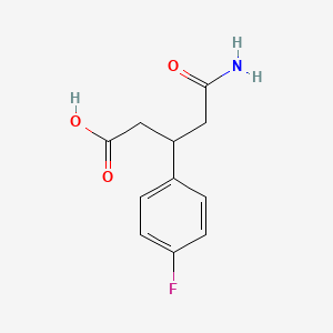 molecular formula C11H12FNO3 B1377670 5-Amino-3-(4-fluorophenyl)-5-oxopentanoic acid CAS No. 1447964-93-3