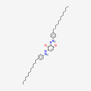 molecular formula C42H62N4O2 B13776701 1,3-Benzenediol, 2,4-bis(2-(4-dodecylphenyl)diazenyl)- CAS No. 65087-00-5